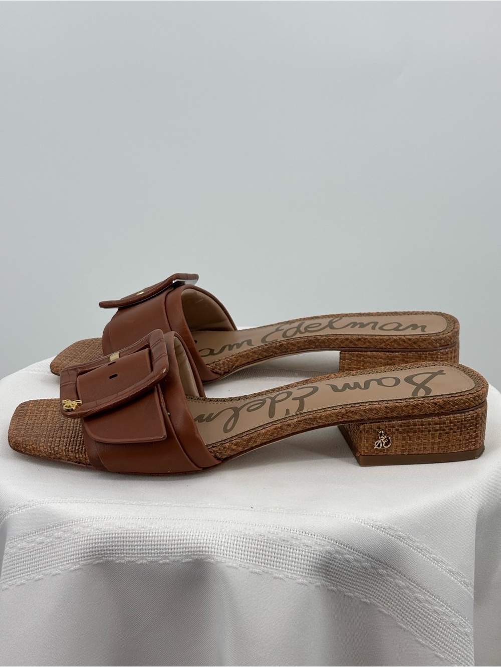 Sam Edelman Brown Buckle Slide Sandals Size 8.5